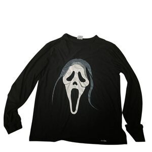 Ghost Face Unisex Long Sleeve T-Shirt Black Horror Movie Graphic Top M